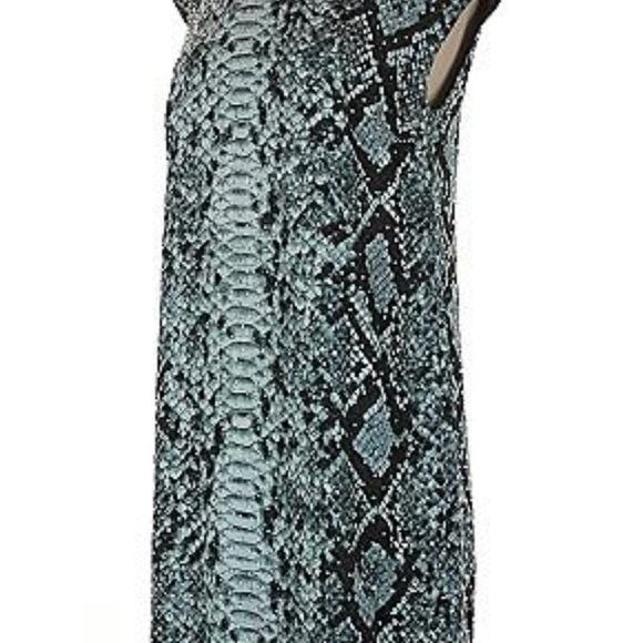 NWT Michael Kors Blue Snake Print Midi Dress - Picture 5 of 9